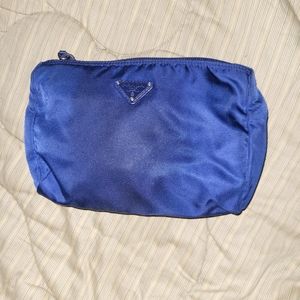 Prada authentic nylon makeup bag in navy.